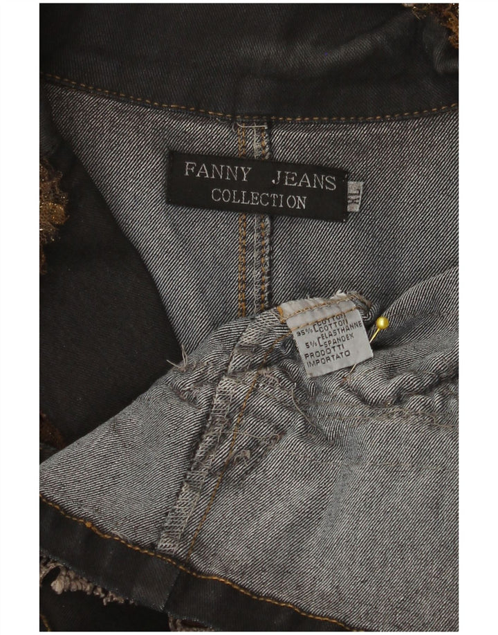 Vintage damska marynarka dżinsowa zapinana na 2 guziki UK 18 XL w kolorze czarnym