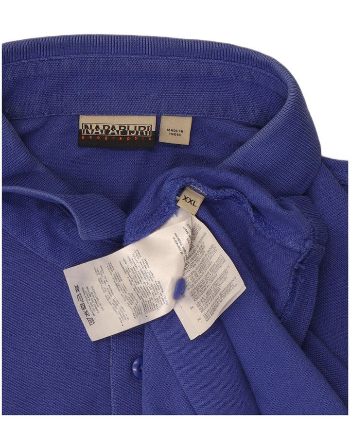 Męska koszulka polo Napapijri 2XL, niebieska, bawełniana