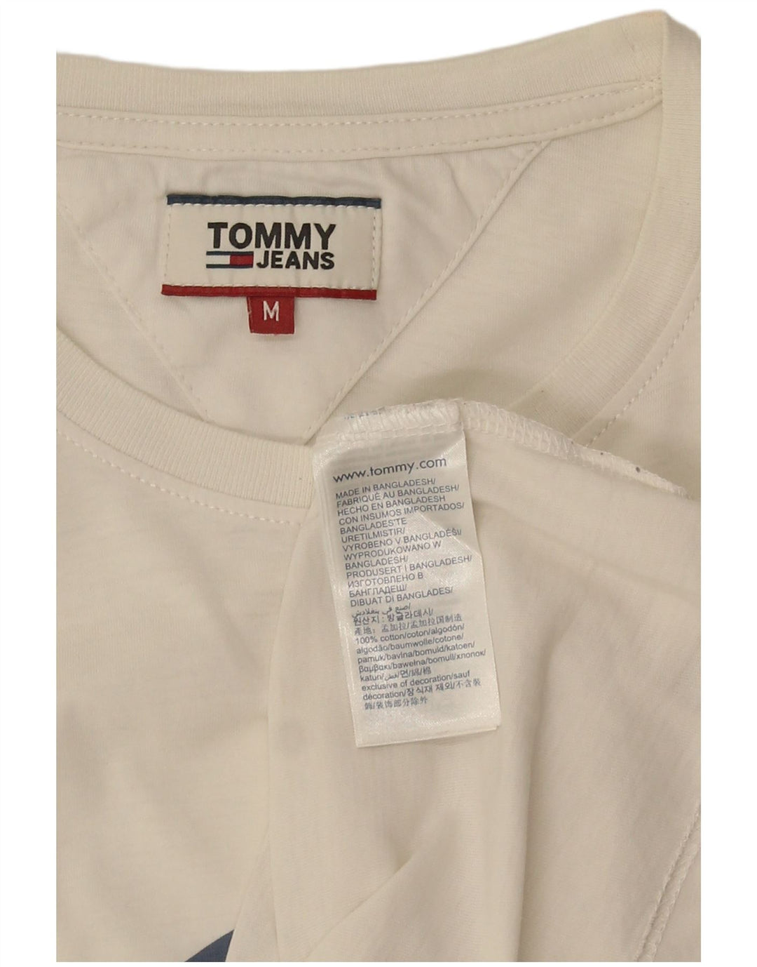Męska koszulka z grafiką Tommy Hilfiger, średnia, biała bawełna
