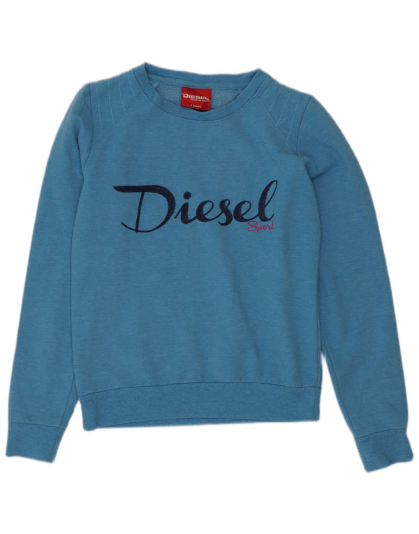 Damska bluza z grafiką Diesel, UK 6 XS, niebieski poliester