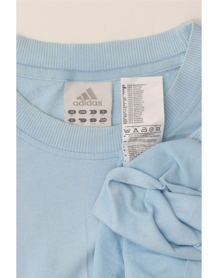 T-shirt męski ADIDAS XL, niebieski, bawełniany