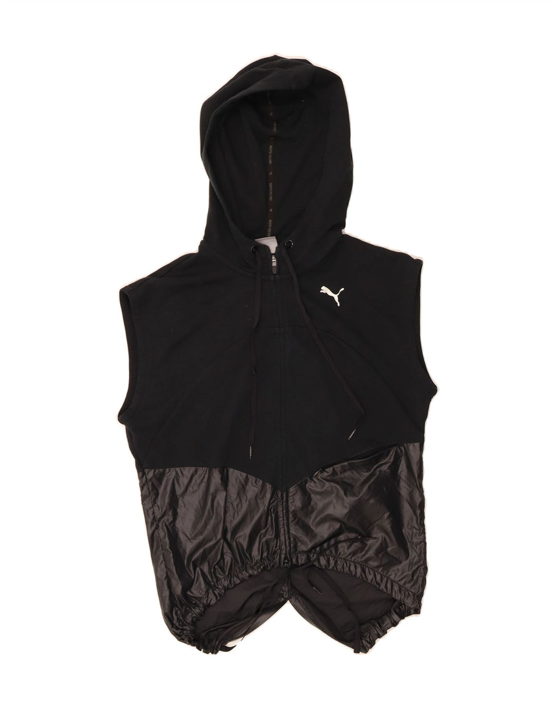 PUMA Womens Oversized Zip Hoodie Sweater UK 8 Small  Black Colourblock Vintage Puma and Second-Hand Puma from Messina Hembry 