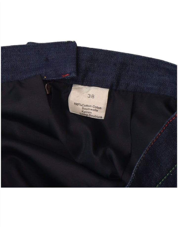 Damska spódnica dżinsowa z wysokim stanem VINTAGE EU 38 Medium W26 Granatowa bawełna