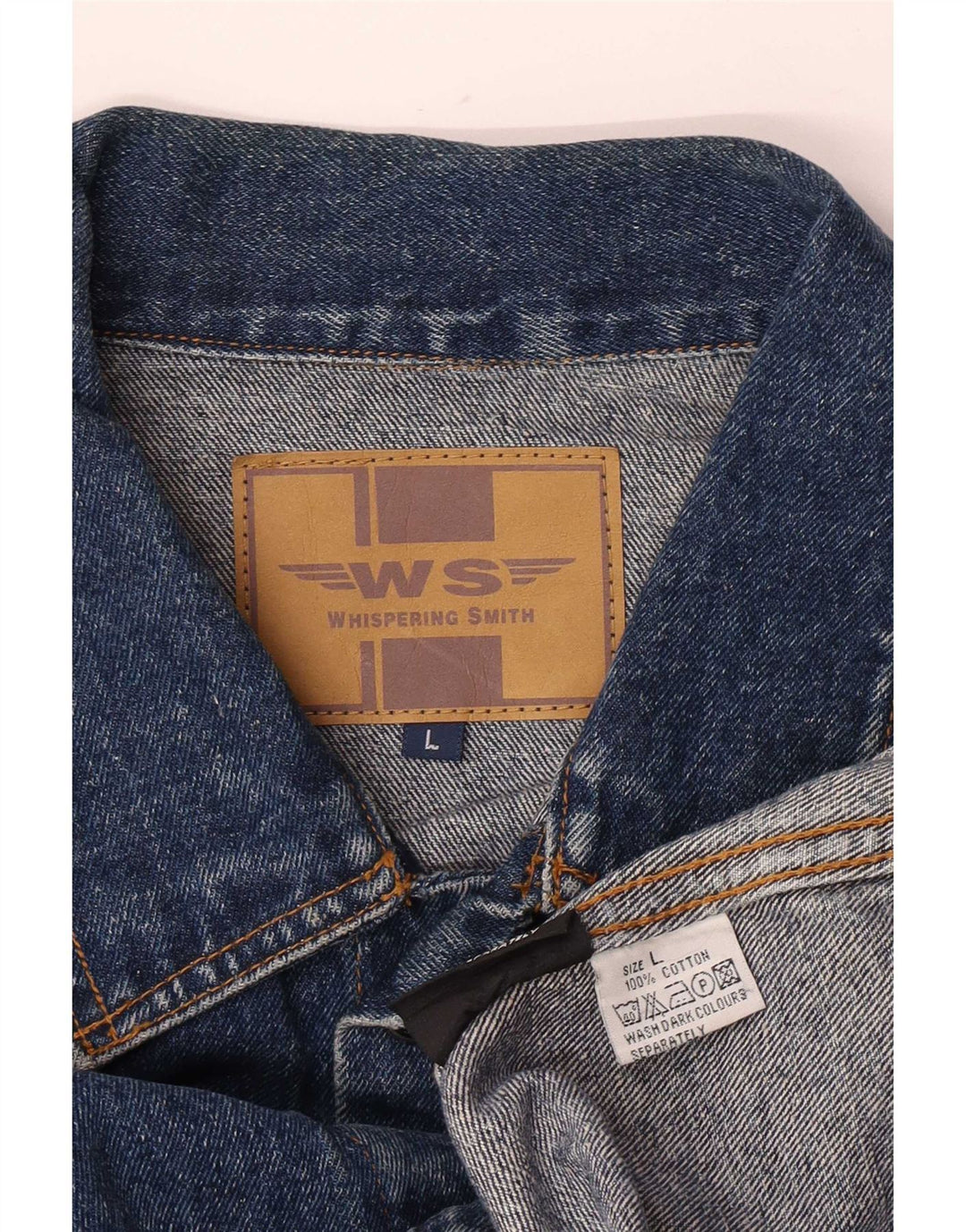 Whispering Smith Męska kurtka dżinsowa UK 40 Large Blue Cotton
