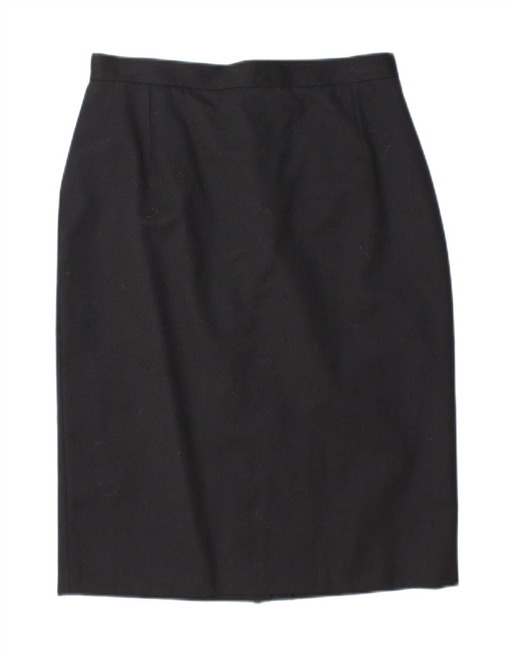 VINTAGE Womens Pencil Skirt IT 42 Medium W28 Black Viscose Vintage Vintage and Second-Hand Vintage from Messina Hembry 