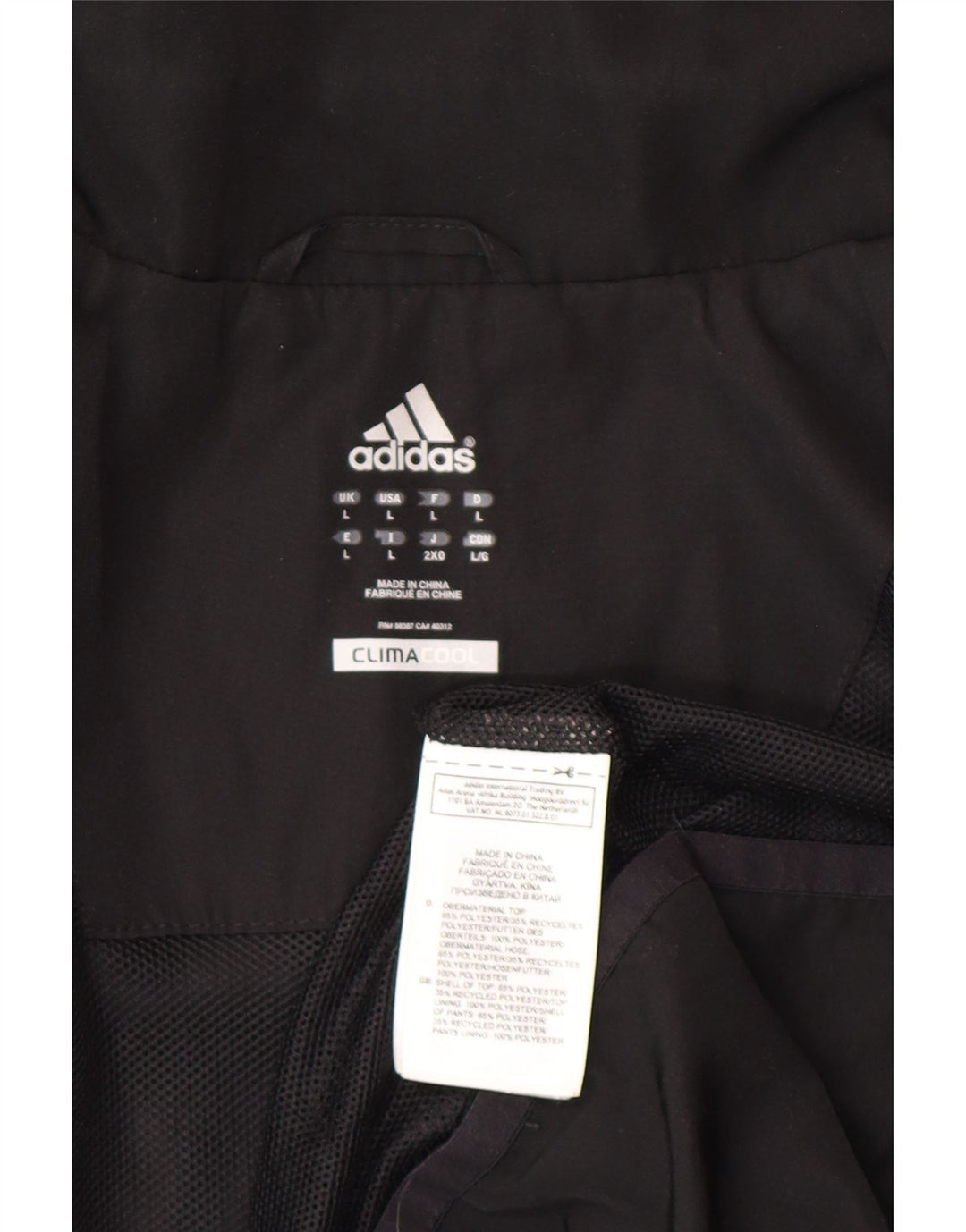 Adidas Męska kurtka dresowa Climacool, duża, czarna, z blokami kolorów