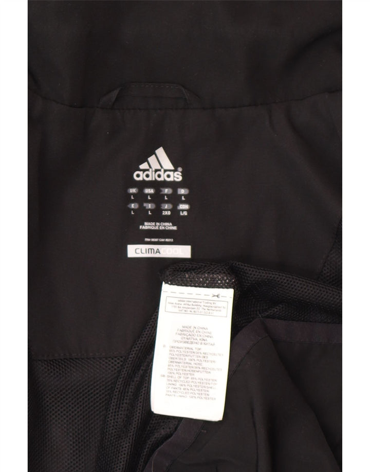 Adidas Męska kurtka dresowa Climacool, duża, czarna, z blokami kolorów