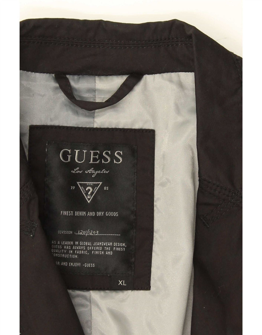 Męska marynarka zapinana na 1 guzik Guess, UK 42 XL, czarna bawełna
