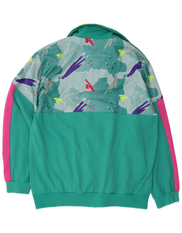 Męska kurtka dresowa VINTAGE, duża, zielona, geometryczna