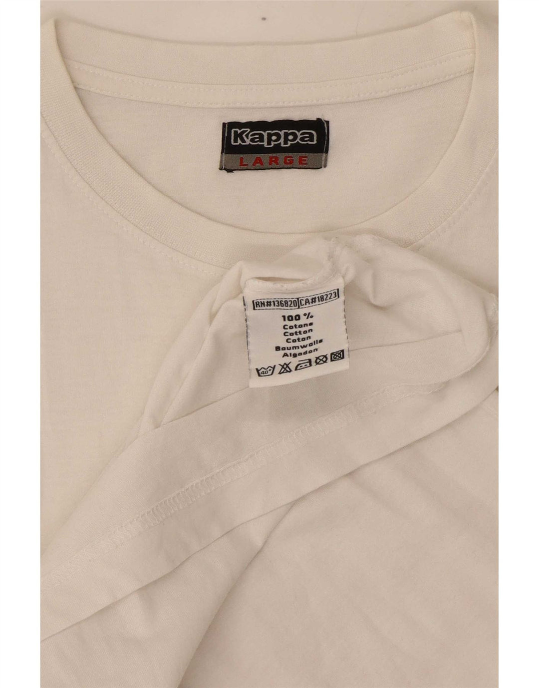 Męski T-shirt z grafiką Kappa, duży, biały, bawełniany