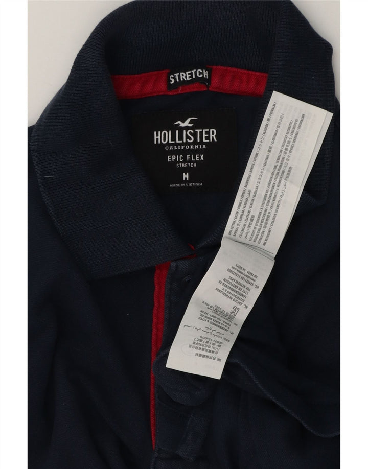 Męska koszulka polo Hollister, średnia, granatowa, bawełniana