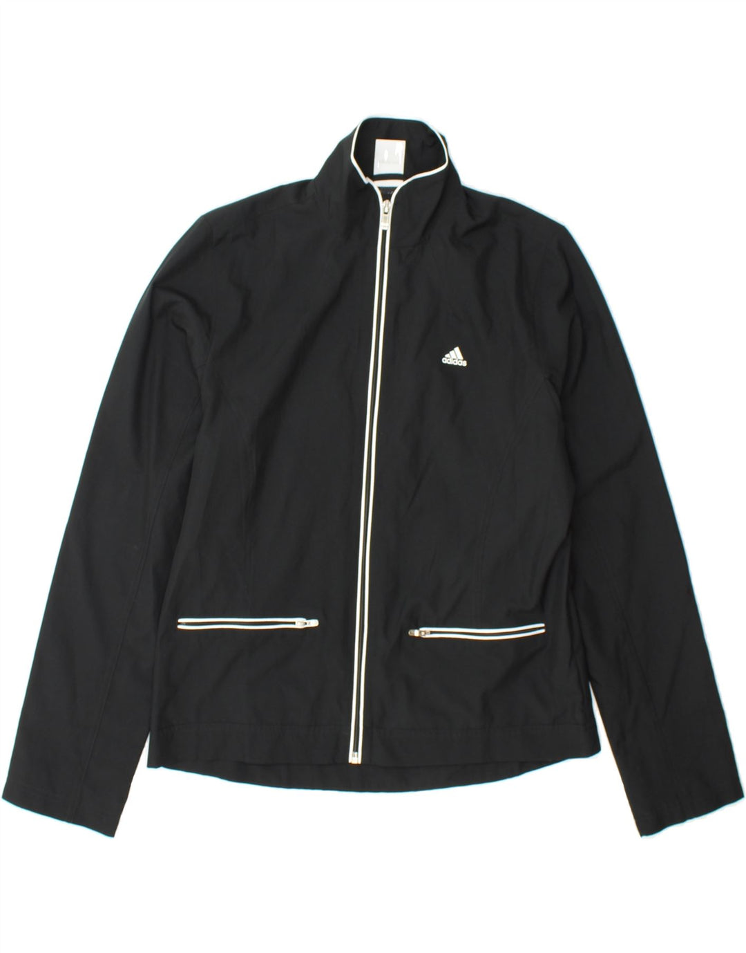 ADIDAS Womens Tracksuit Top Jacket UK 12 Medium Black Polyester Vintage Adidas and Second-Hand Adidas from Messina Hembry 