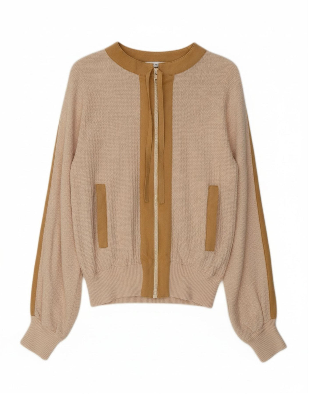 VINTAGE Womens Cardigan Sweater IT 42 Medium Beige Colourblock Cotton
