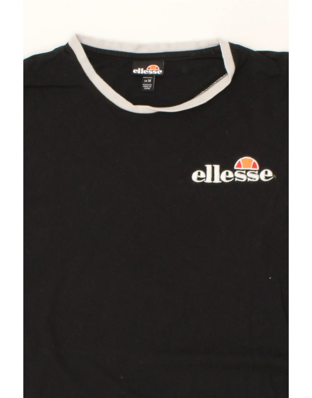 ELLESSE Womens Graphic T-Shirt Top UK 14 Medium Black Cotton Vintage Ellesse and Second-Hand Ellesse from Messina Hembry 