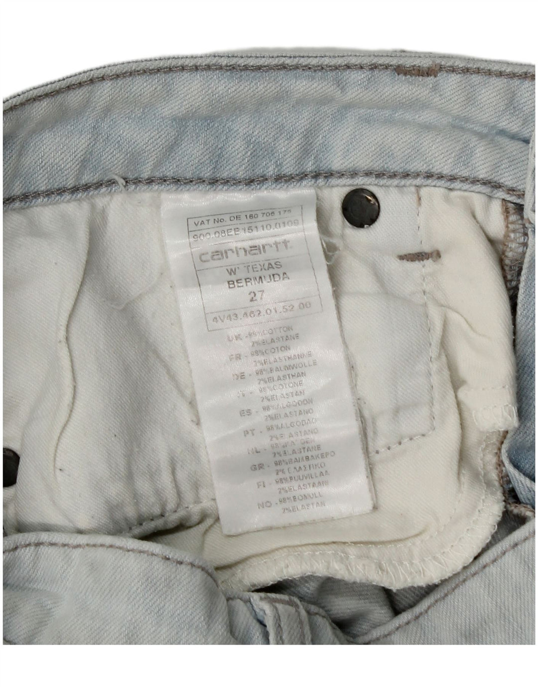 Damskie spodenki jeansowe CARHARTT Bermudy W27 Małe, niebieskie, bawełniane