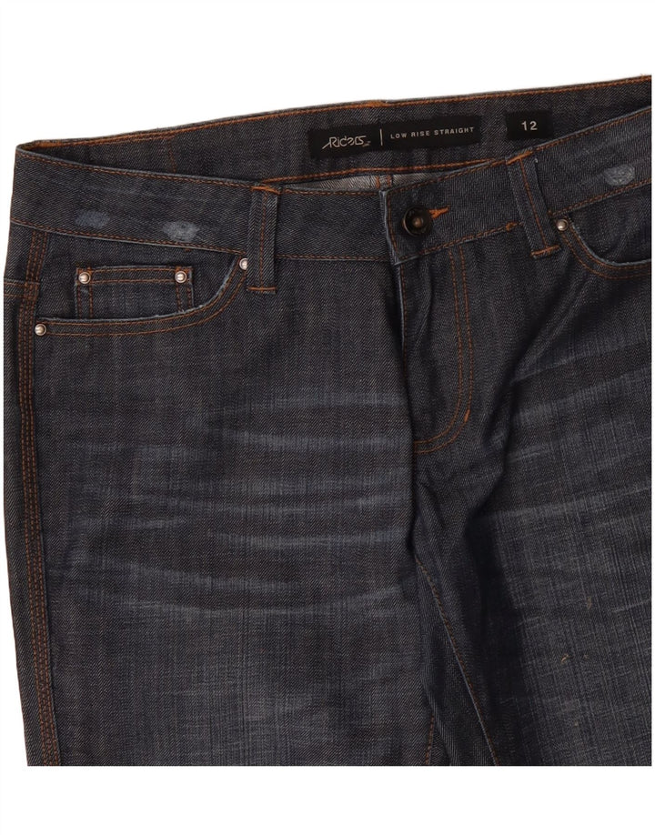 Damskie jeansy Riders LEE z niską talią, US 12, duże, W34 L33, granatowe