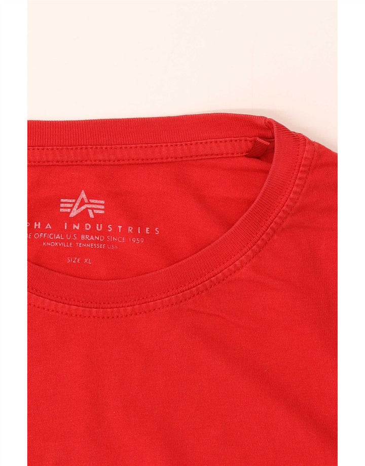 Męska koszulka z grafiką Alpha Industries, XL, czerwona