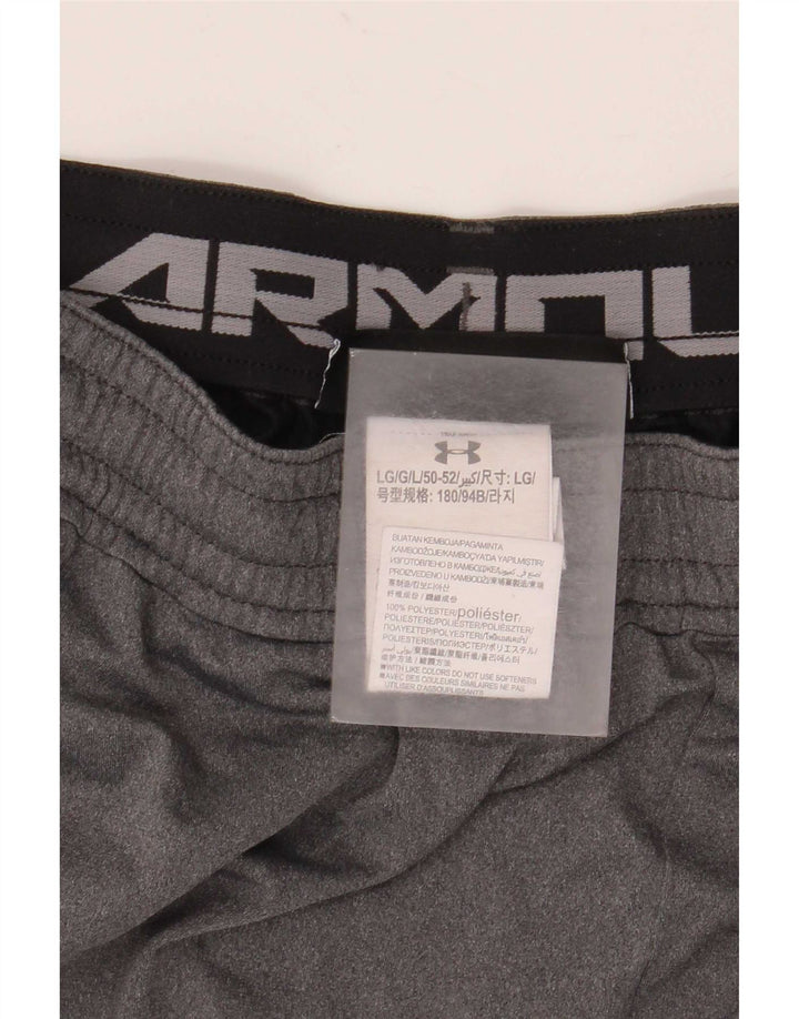 Męskie spodenki sportowe Under Armour, duże, szare, z blokami kolorów, poliestrowe