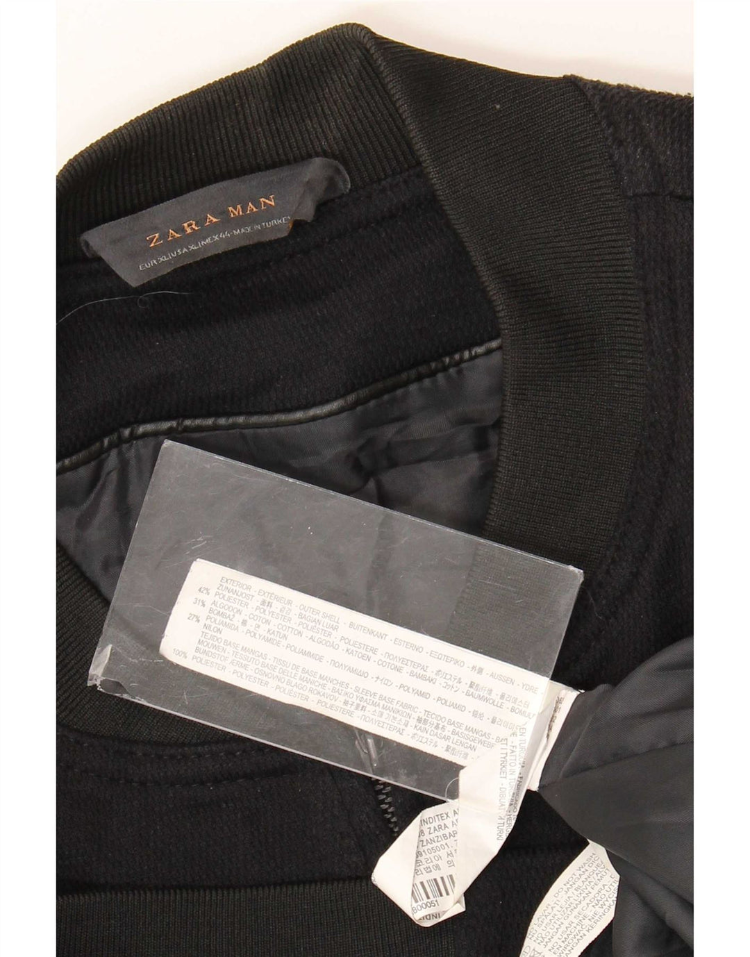 Męska kurtka bomberka Zara UK 42 XL, czarny poliester