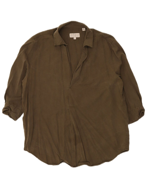 Damska bluzka oversize z rękawem 3/4 Jack Wills, UK 4 XS Khaki Lyocell