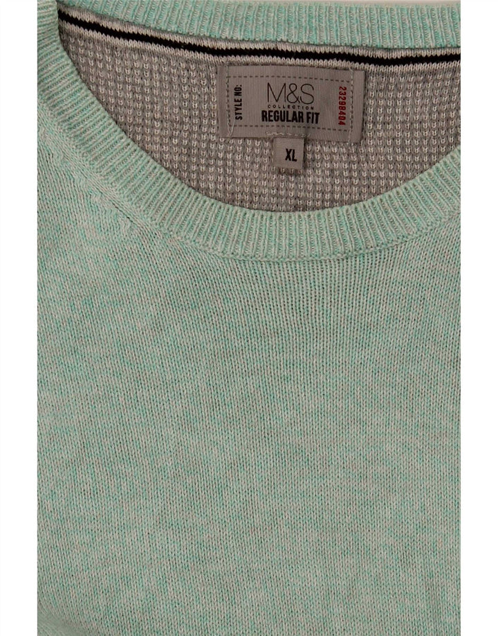 Marks & Spencer Męski sweter o regularnym kroju z okrągłym dekoltem XL, niebieski