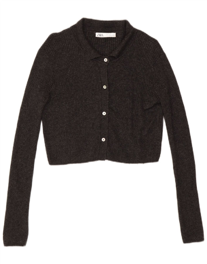 Sweter damski Zara Crop Cardigan UK 10 Small Grey
