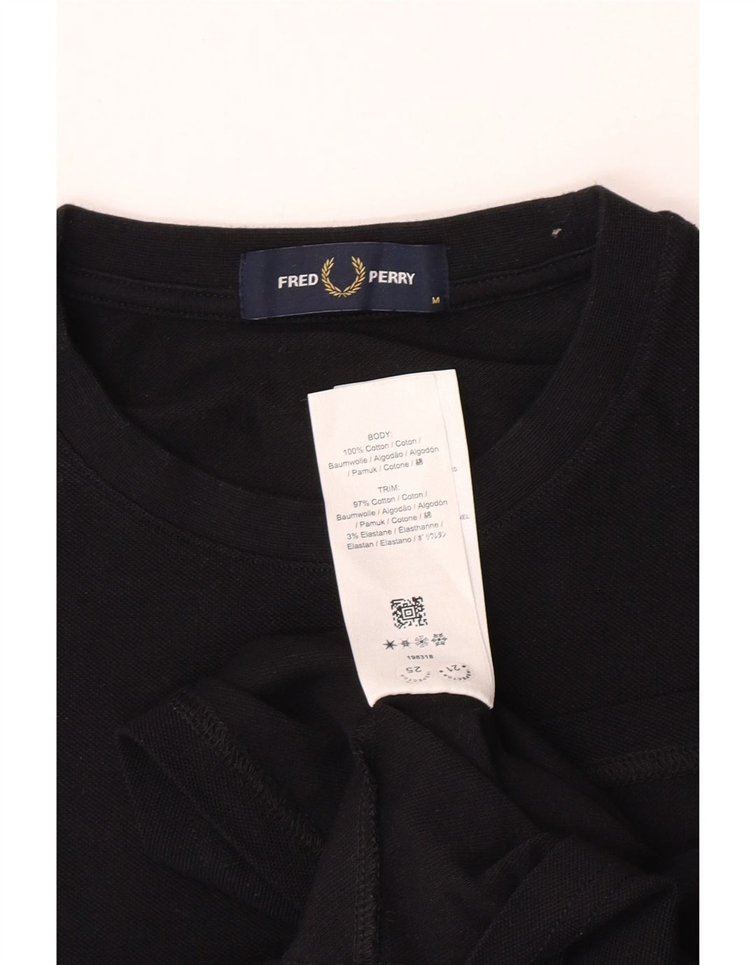T-shirt męski Fred Perry, bawełniany, średniej wielkości, w kolorze czarnym