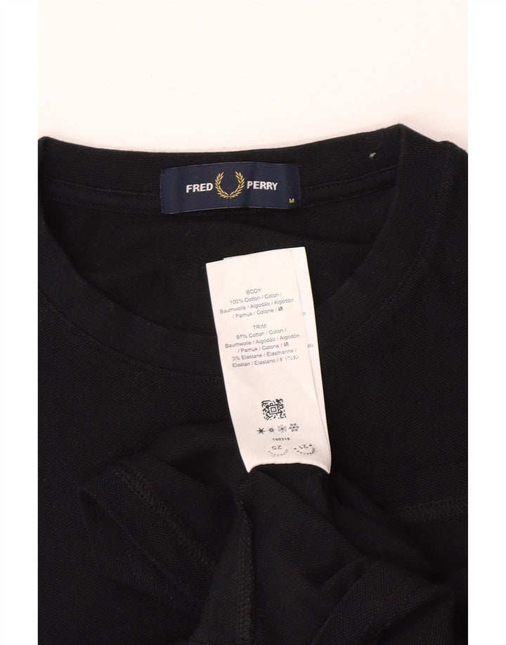 T-shirt męski Fred Perry, bawełniany, średniej wielkości, w kolorze czarnym