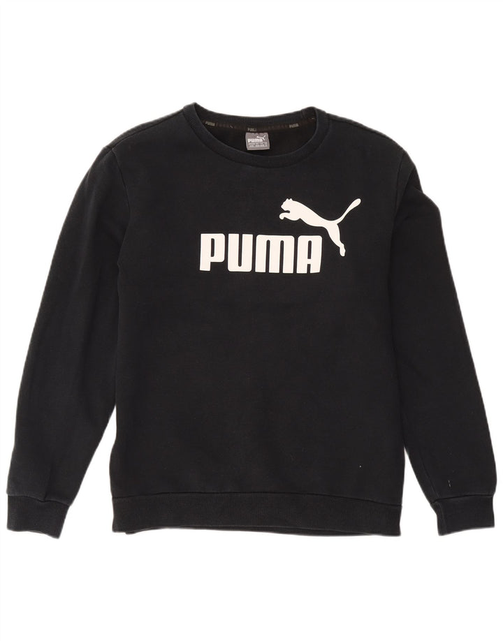 Męska bluza z grafiką Puma, średnia czarna, bawełniana