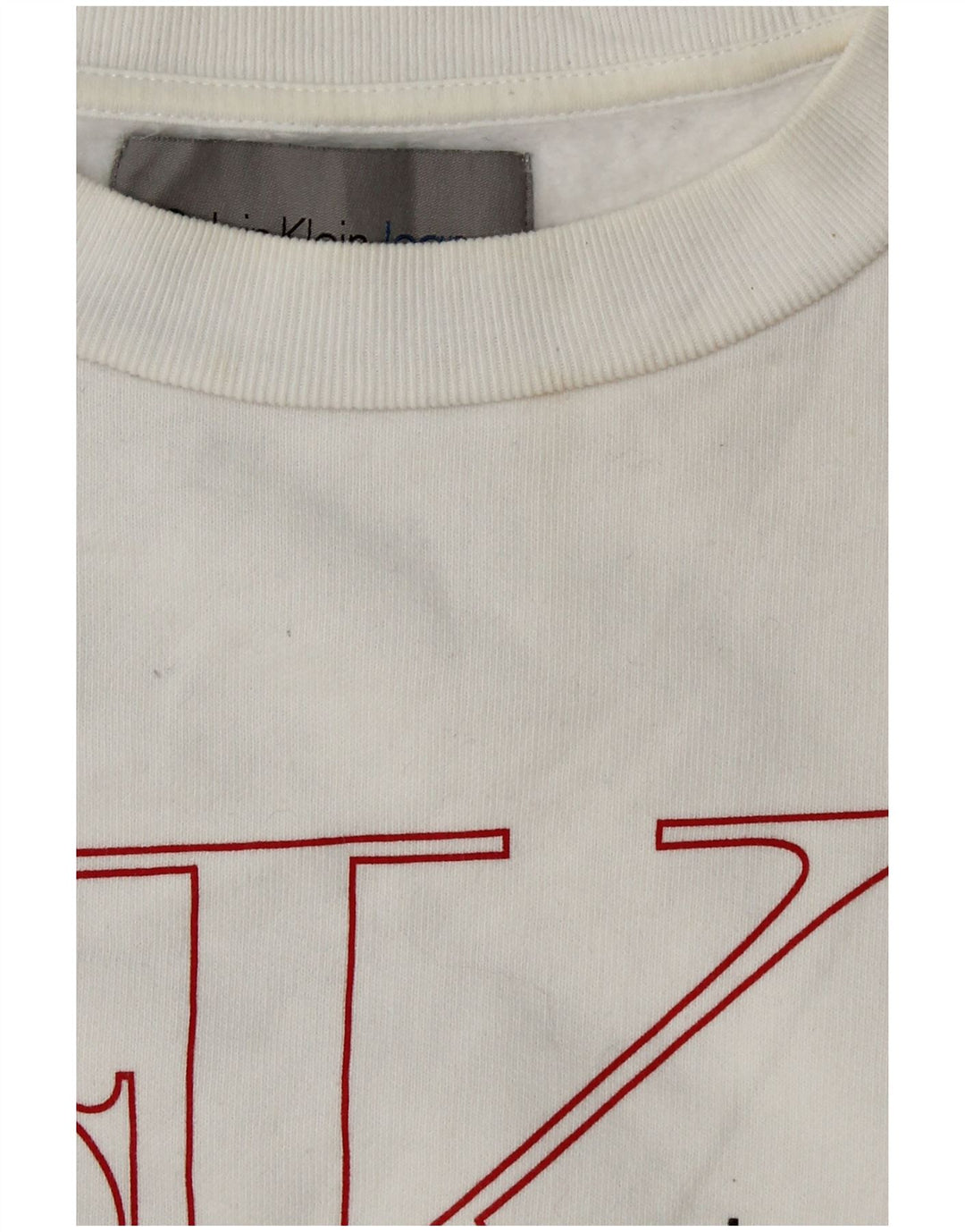 Damska bluza CALVIN KLEIN JEANS Crop Graphic, UK 6 XS, biała