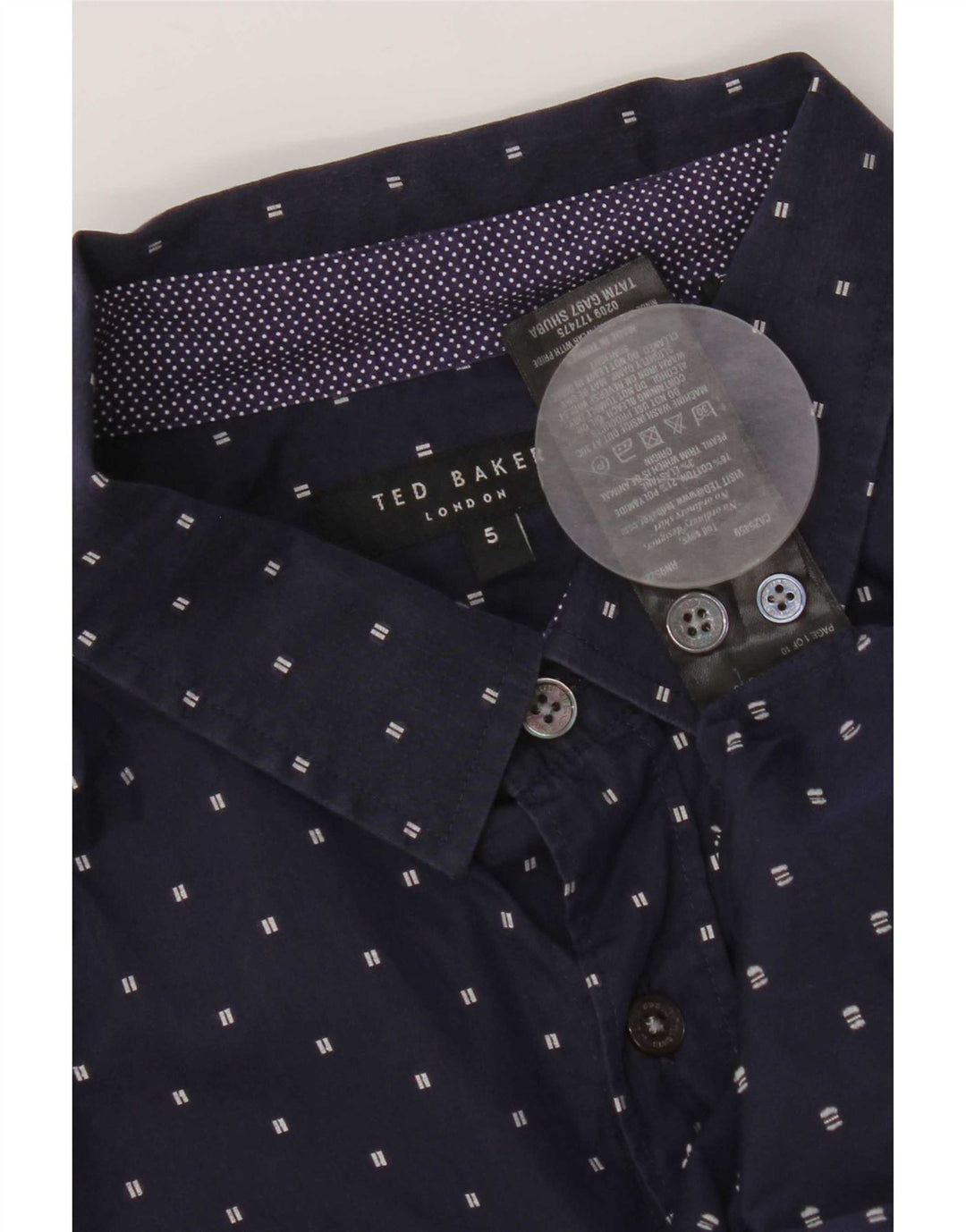 Koszula męska Ted Baker, rozmiar 5, bawełniana, granatowa w cętki