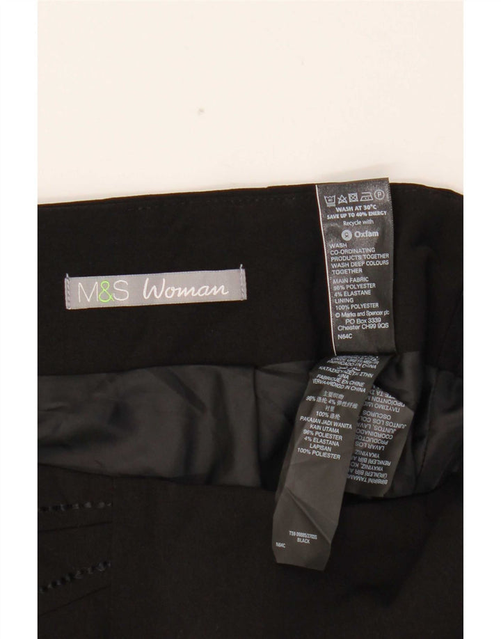 Marks & Spencer Damska spódnica typu Trumpet UK 10 Small W29 Czarny poliester