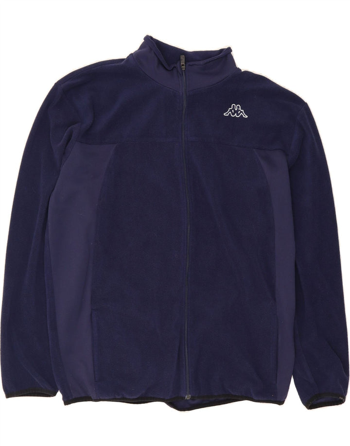 KAPPA Mens Fleece Jacket UK 44 2XL Navy Blue Vintage Kappa and Second-Hand Kappa from Messina Hembry 
