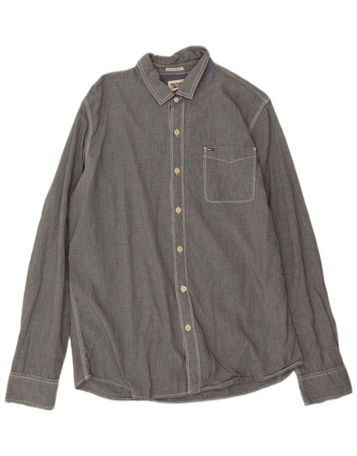 Koszula męska Tommy Hilfiger XL, szara, bawełniana w pepitkę