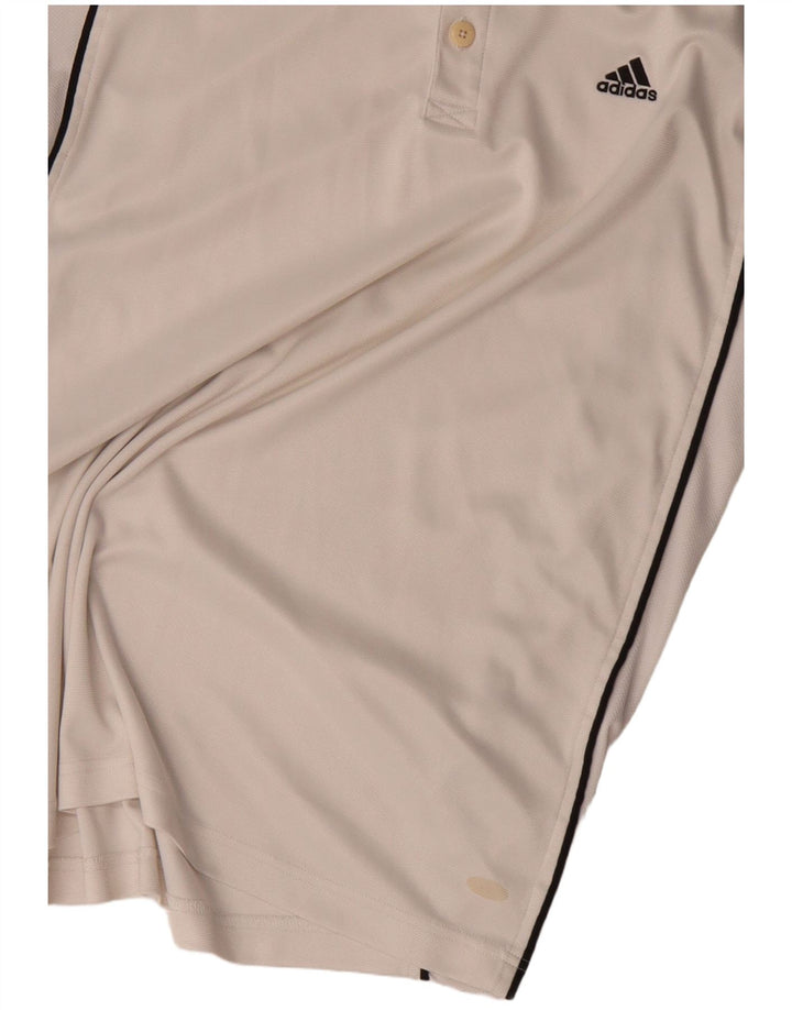 Męska koszulka polo Adidas UK 42/44, duża, biała, poliestrowa