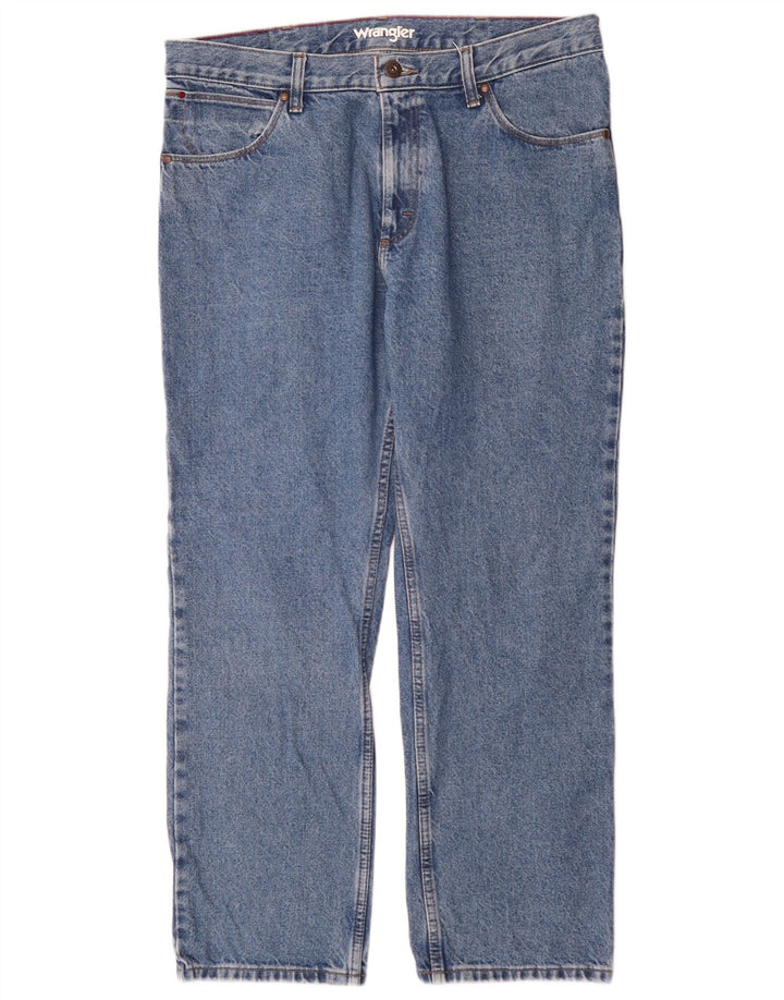 Wrangler Męskie Proste Dżinsy W36 L30 Niebieskie Bawełniane