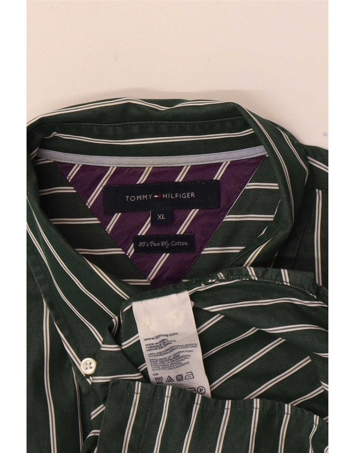 Koszula męska Tommy Hilfiger XL, bawełniana w zielone paski