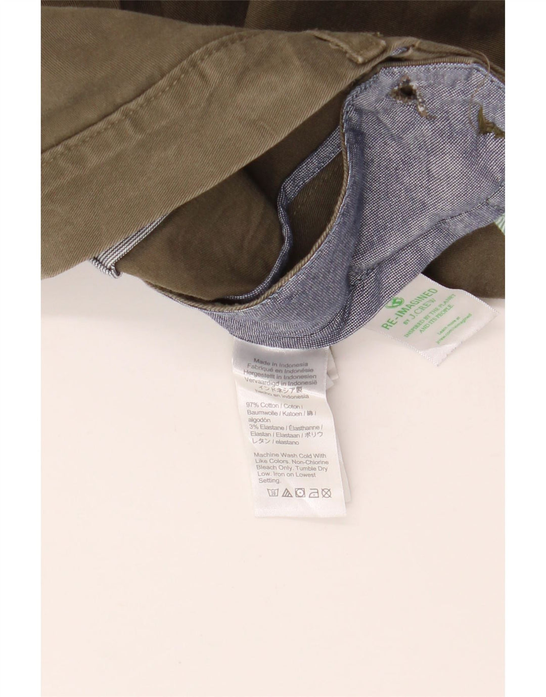 Męskie spodnie chino J. CREW W33 L30, bawełna khaki
