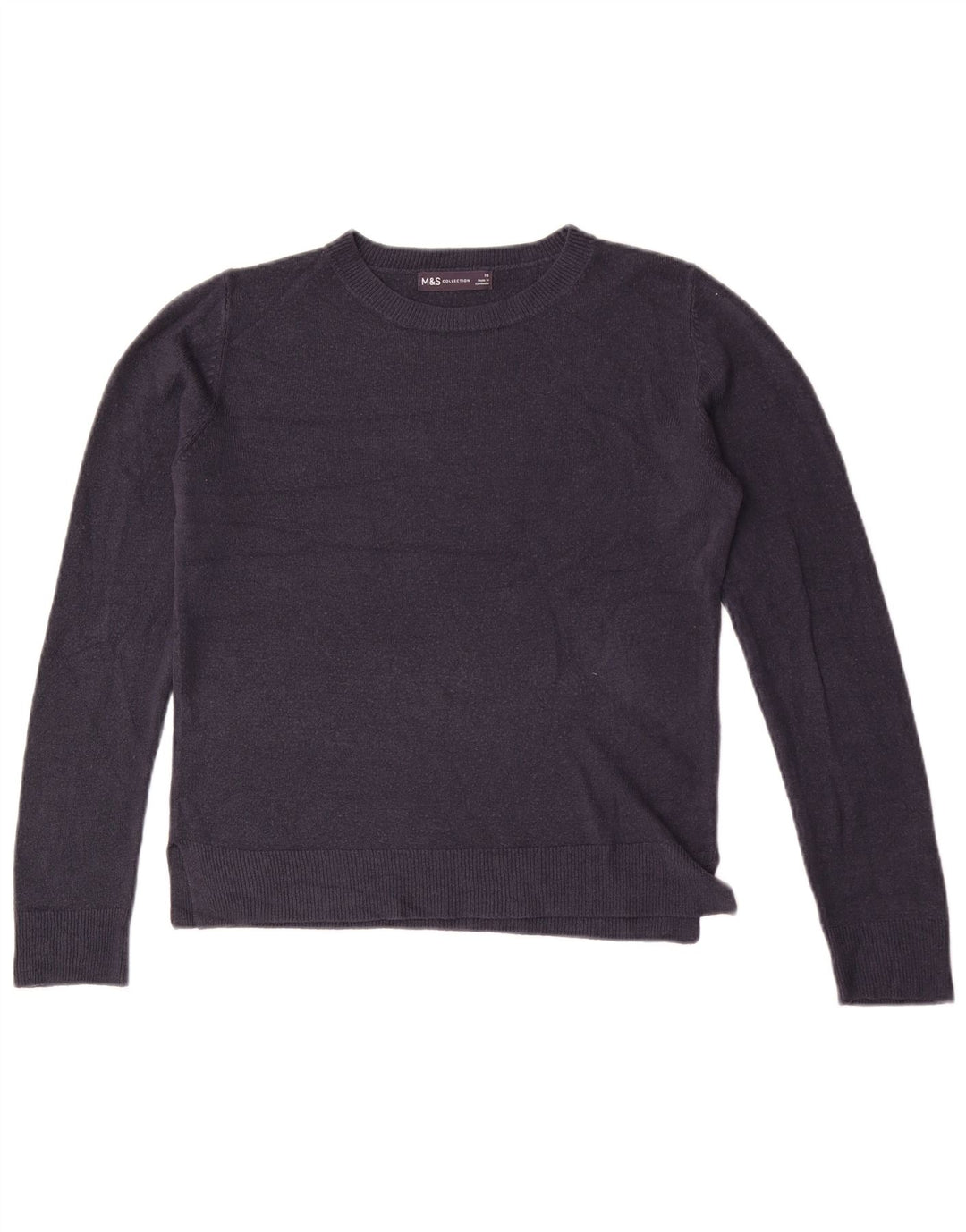 Sweter damski Marks & Spencer z okrągłym dekoltem, UK 10, mały, granatowy