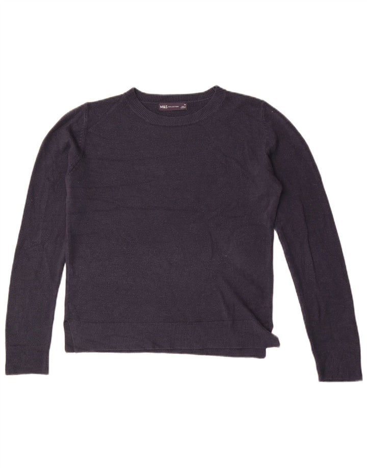 Sweter damski Marks & Spencer z okrągłym dekoltem, UK 10, mały, granatowy