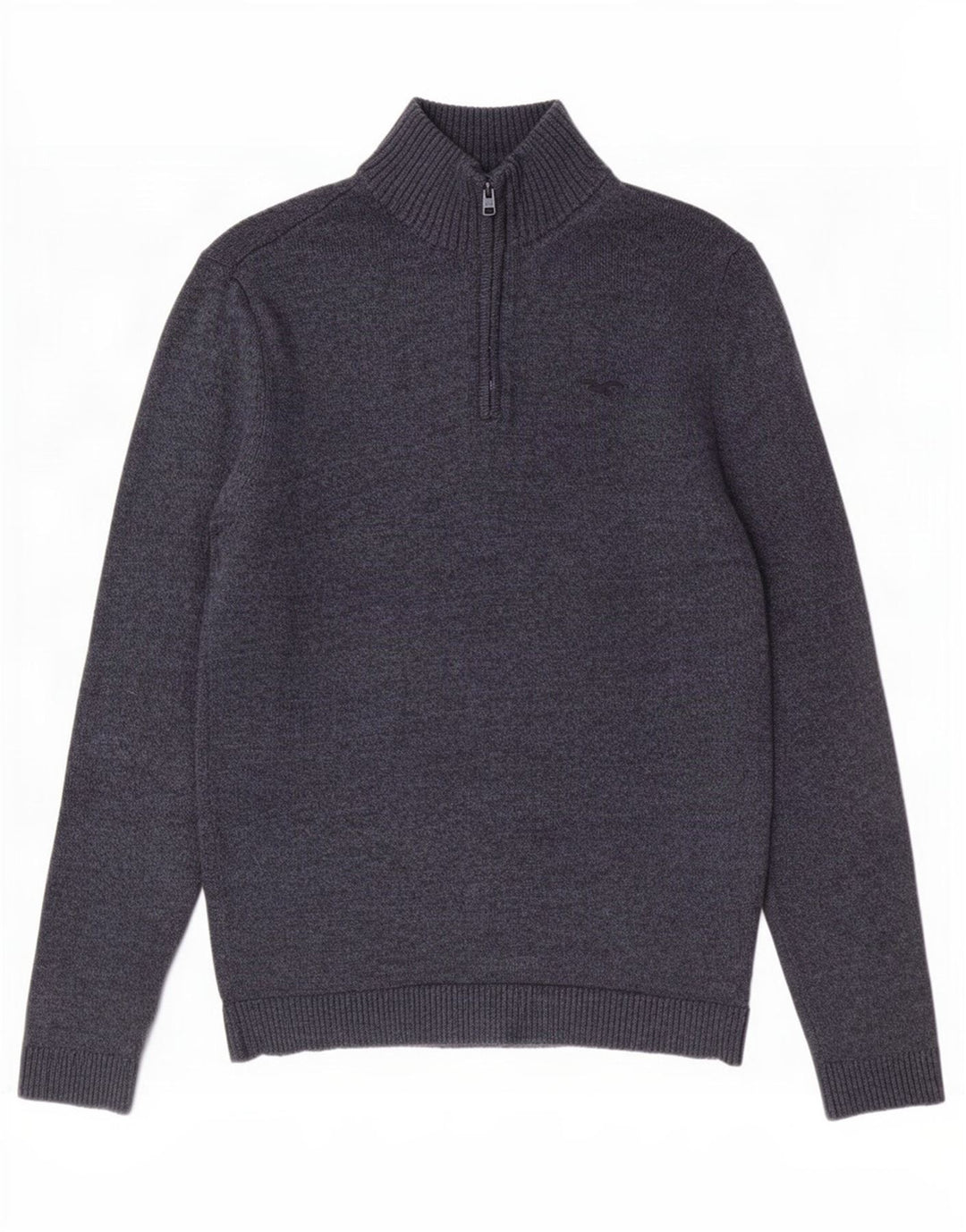 Męski sweter z zamkiem błyskawicznym Hollister, średni granatowy, bawełniany