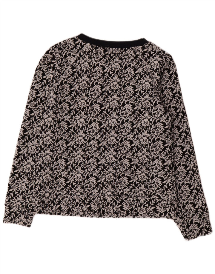Damska bluza Ted Baker, rozmiar 2, mała, czarna, z bawełny w kwiaty