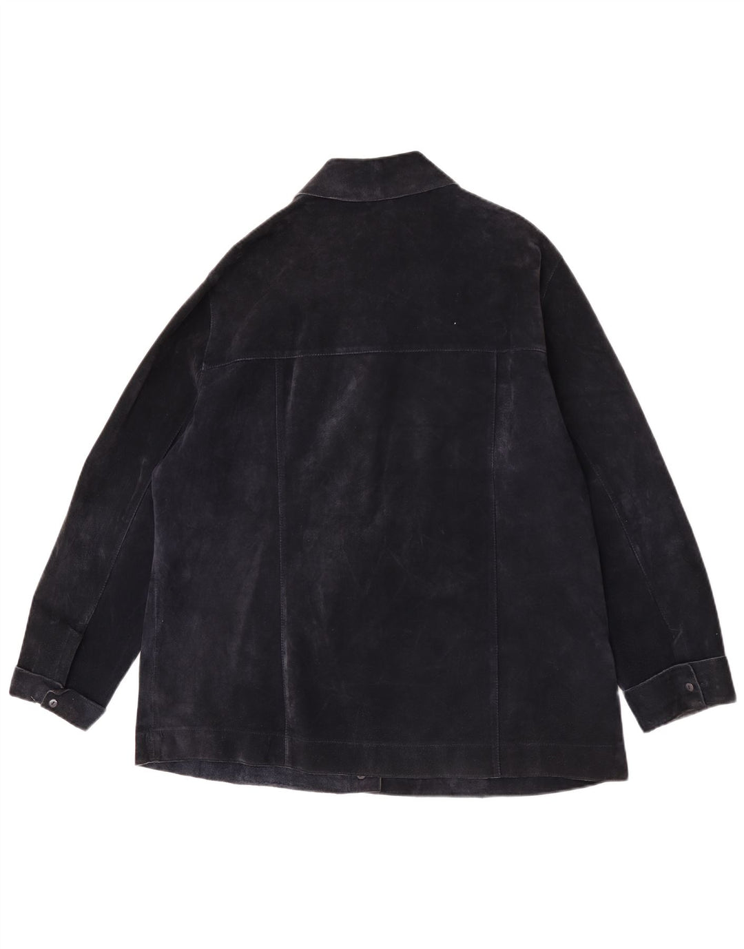 Zamszowa kurtka damska ELENA MIRO UK 18 XL, granatowa, skórzana