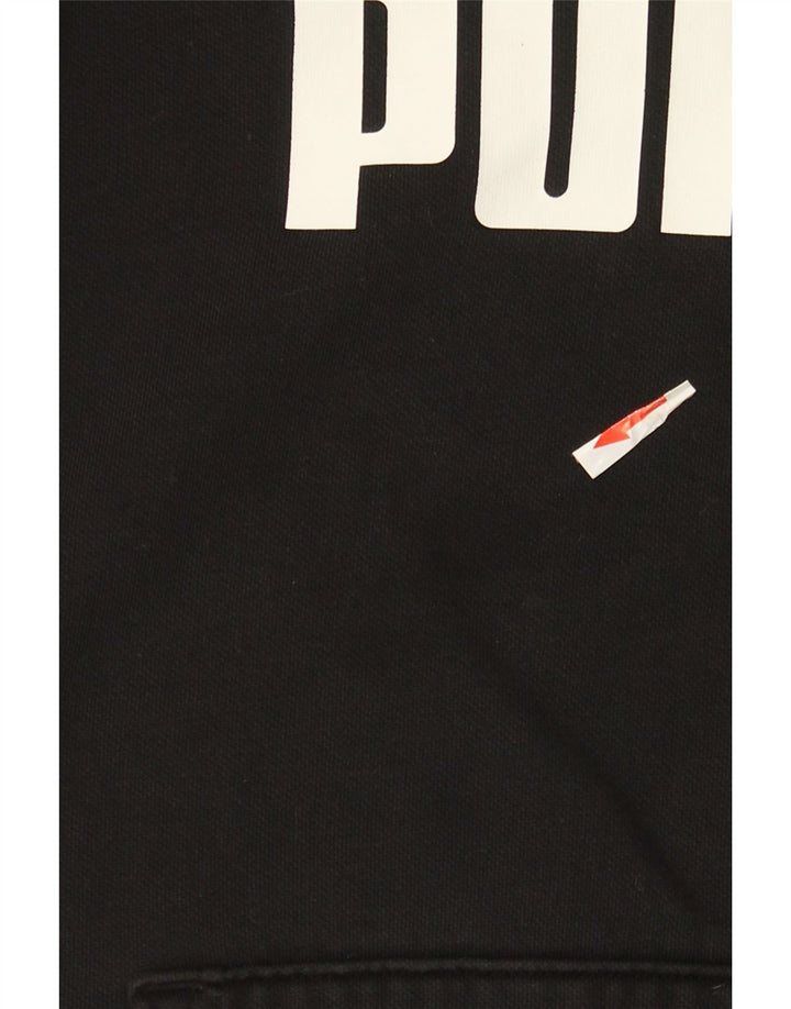 Męski sweter z kapturem Puma z grafiką, średni czarny, bawełniany