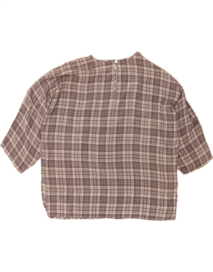 MARELLA Womens Blouse Top UK 14 Large Grey Check Vintage Marella and Second-Hand Marella from Messina Hembry 