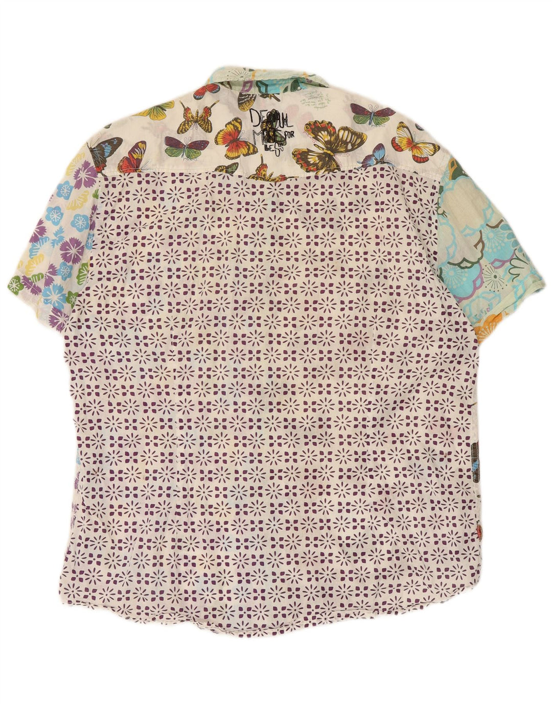 Koszula męska Slim Fit z krótkim rękawem Desigual 2XL, wielobarwny patchwork