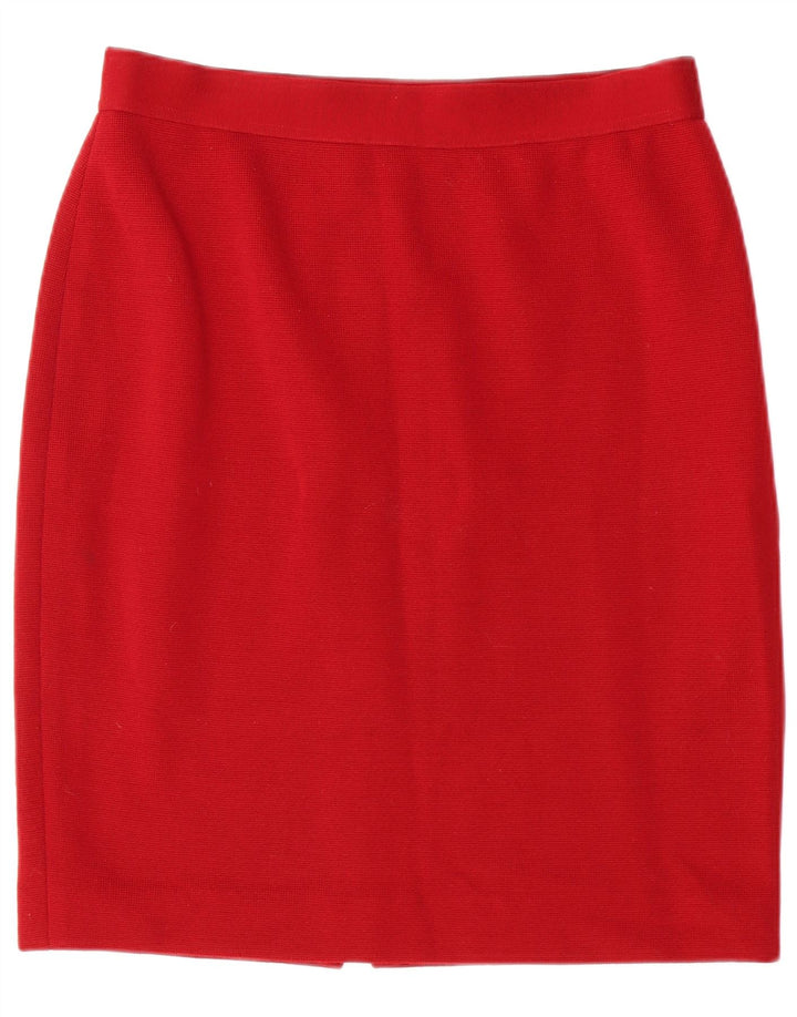 Vintage damska spódnica ołówkowa W32 duża czerwona wełna