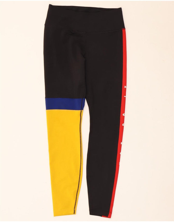 Damskie legginsy Nike Dri Fit Graphic UK 10, małe, czarne, z blokami kolorów