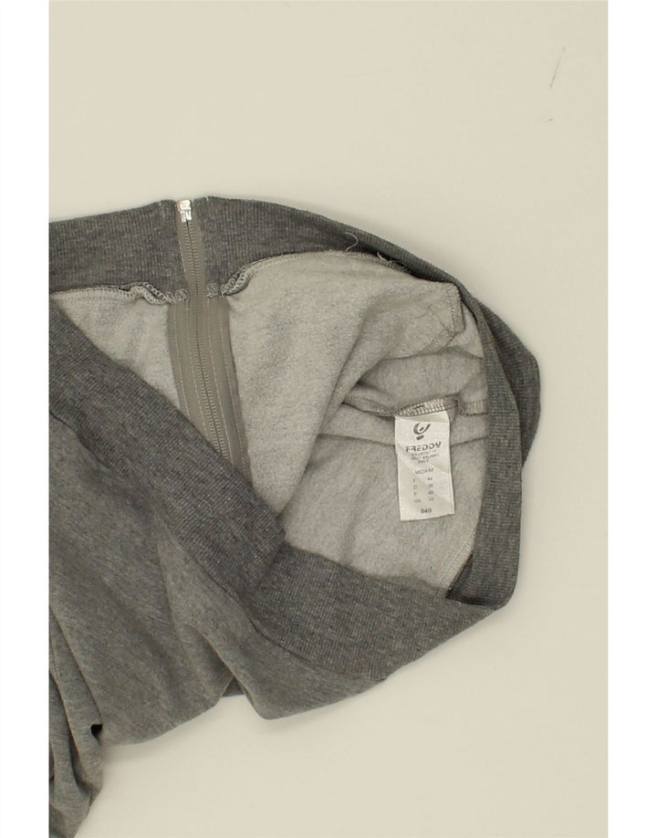 FREDDY Womens Tracksuit Top Jacket UK 12 Medium Grey Cotton Vintage Freddy and Second-Hand Freddy from Messina Hembry 