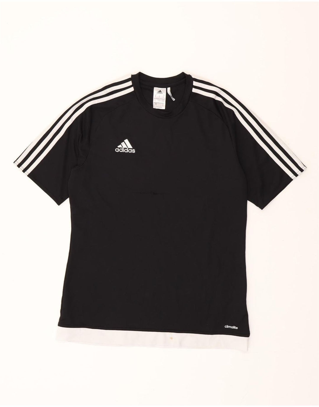 Męski T-shirt ADIDAS Climalite Top, średni czarny poliester w blokach kolorystycznych